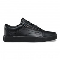 Кожаные кеды Vans Old Skool Zip (Gunmetal) черные