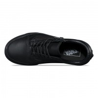 Кожаные кеды Vans Old Skool Zip (Gunmetal) черные