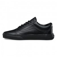 Кожаные кеды Vans Old Skool Zip (Gunmetal) черные
