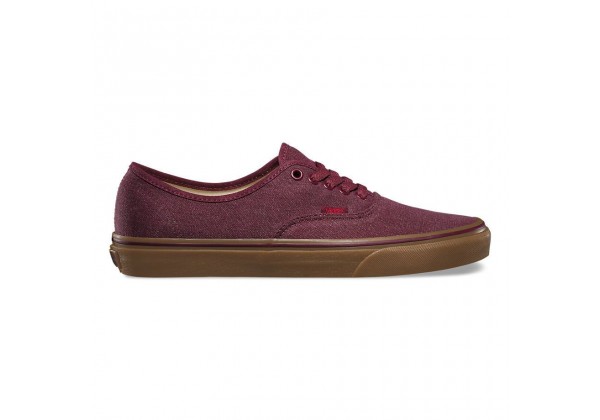 Кеды Vans Authentic Washed Canvas бордовые