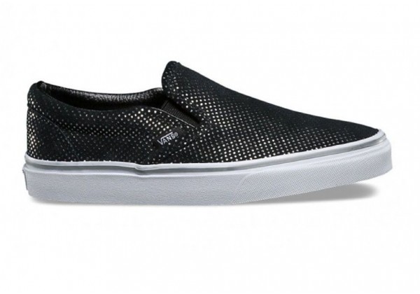 Кожаные слипоны Vans CLASSIC SLIP-ON черные с белым
