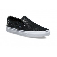Кожаные слипоны Vans CLASSIC SLIP-ON черные с белым