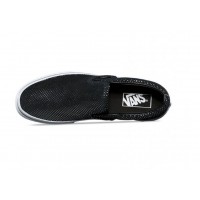 Кожаные слипоны Vans CLASSIC SLIP-ON черные с белым